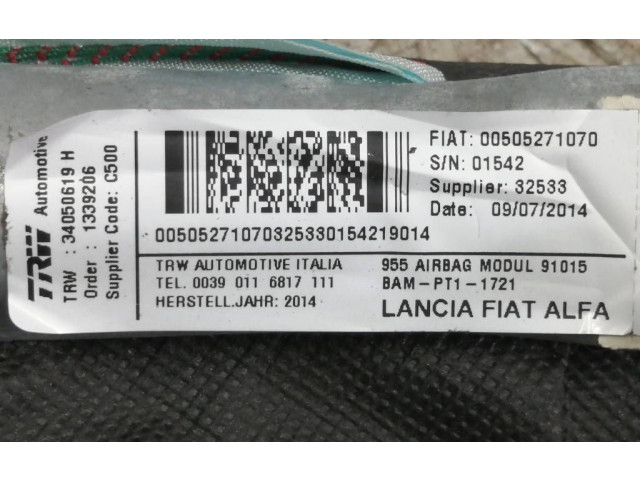 Боковая подушка безопасности 00505271070, BAMPT11721 Alfa Romeo Mito