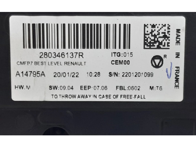 Дисплей    280346137R, 280346137R   Renault Clio V