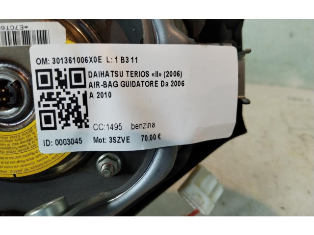 Подушка безопасности водителя 301361006X0E, 301361006X0E Daihatsu Terios