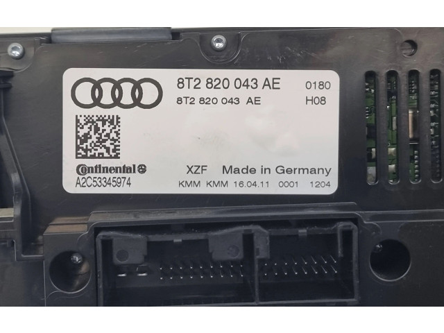 Блок управления климат-контролем 8T1820043AK, A2C53345976 Audi Q5 SQ5