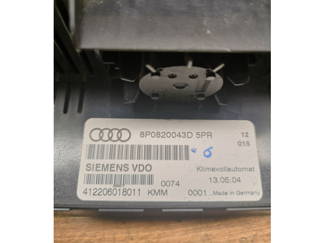 Блок управления климат-контролем 8P0820043D, 412206018011 Audi A3 S3 8P
