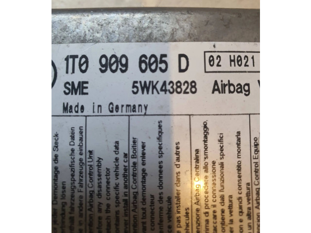 Блок подушек безопасности 1T0909605D, 5WK43828 Volkswagen Touran I