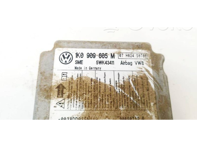 Блок подушек безопасности 1K0909605M, 5WK43411 Skoda Octavia Mk2 (1Z)