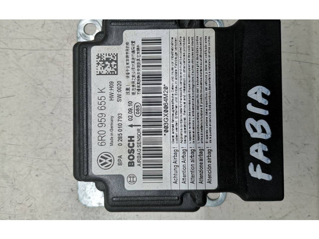 Блок подушек безопасности 6R0959655K, 0285010793   Skoda Fabia Mk2 (5J)