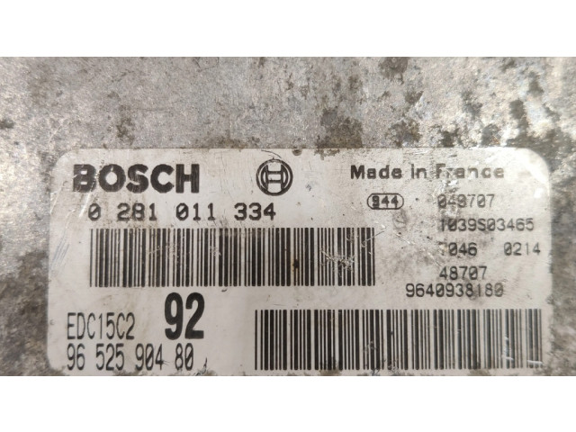 Блок управления двигателем Блок управления 0281011334, 9652590480 Citroen C8