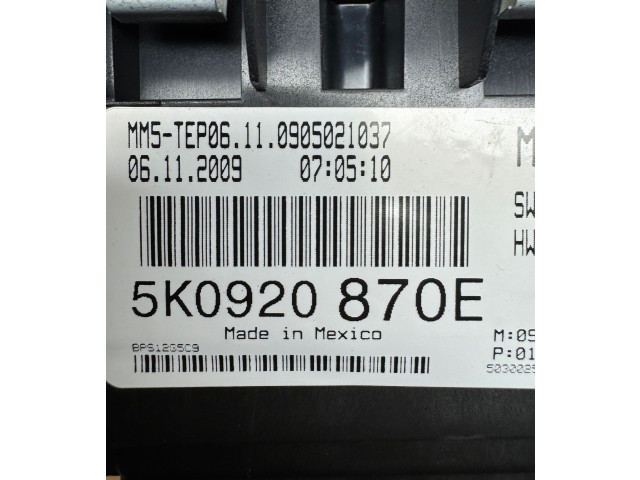 Панель приборов 5K0920870E, 06112005 Volkswagen Golf VI