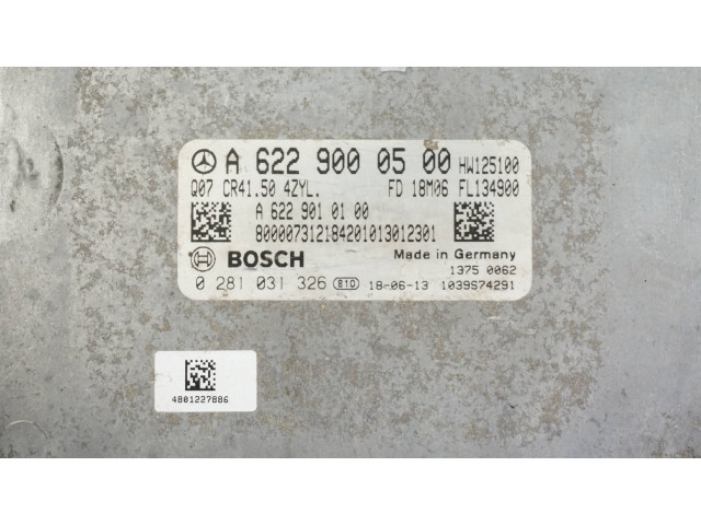 Řídící jednotka A6229000500, 0281031326 Mercedes-Benz Vito Viano W447 2014