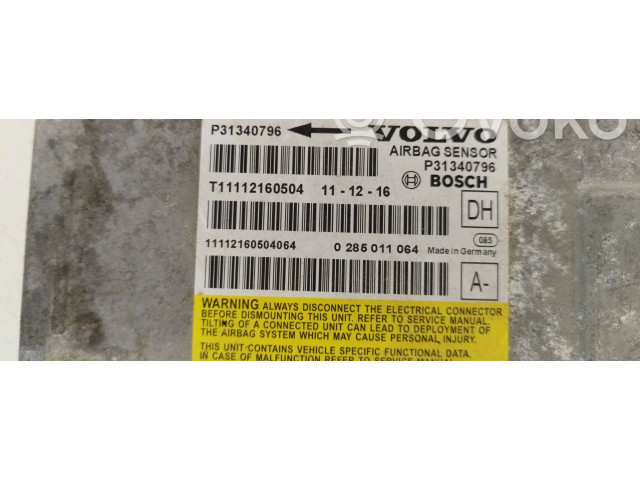 Блок управления надувных подушек P31340796, T11112160504 Volvo S60