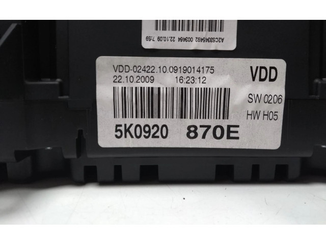 Панель приборов 5K0920870E Volkswagen Golf VI