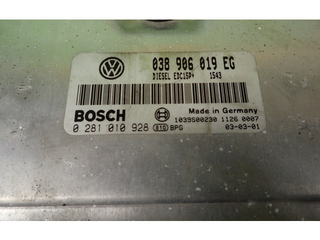 Блок управления двигателем Блок управления 038906019EG 0281010928 Skoda Superb B5 (3U)