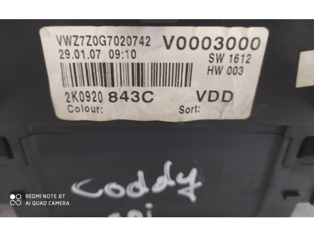  Турбина Volkswagen Caddy  2K0920843C, VWZ7Z0G7020742         