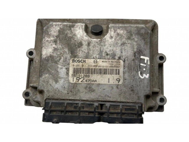 Řídící jednotka 55191209, 0281011553 Fiat Stilo 2004