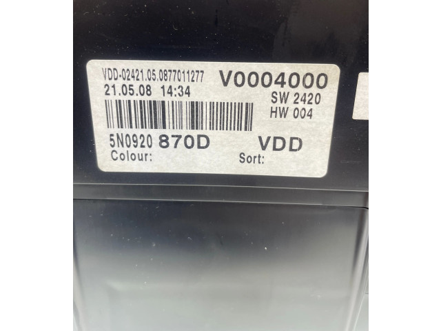 Přístrojová deska  Volkswagen Tiguan 2009 5N0920870D, V0004000  