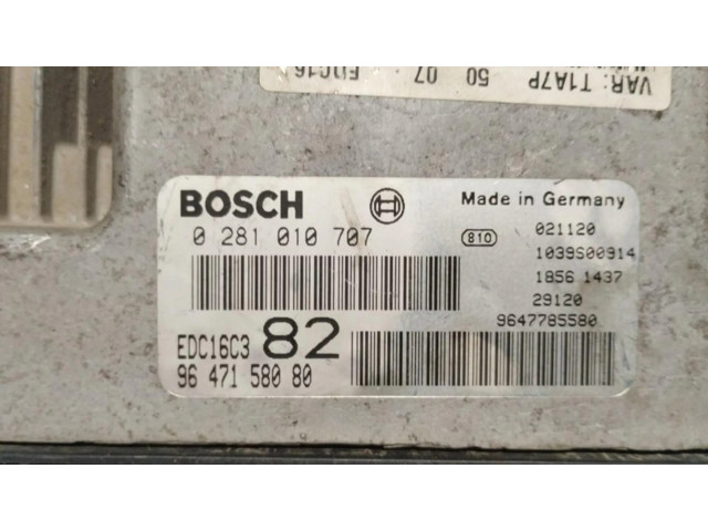 Řídící jednotka 0281010707, CENTRALITAMOTORUCE Peugeot 206+