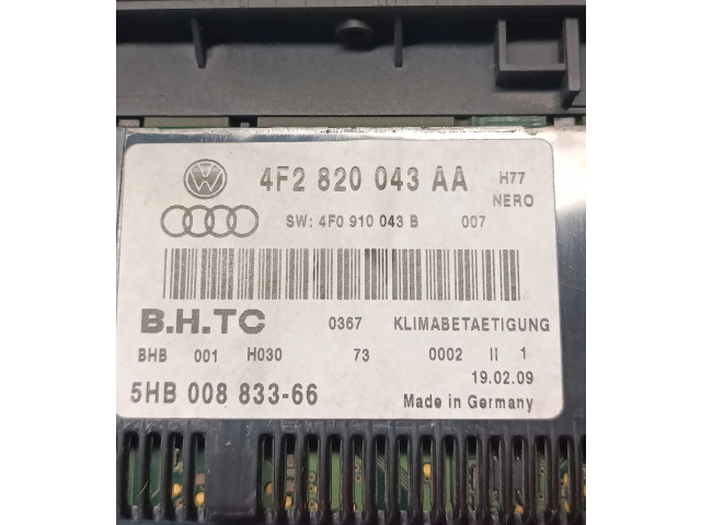 Блок управления климат-контролем 4F2820043AA, 4F0910043B   Audi A6 S6 C6 4F