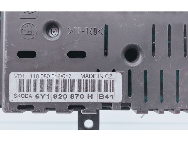 Панель приборов 110080016017, 6Y1920870H Skoda Fabia Mk1 (6Y)