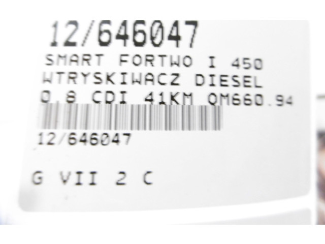 Vstřikovač A6600700187, A6600700187 Smart ForTwo I
