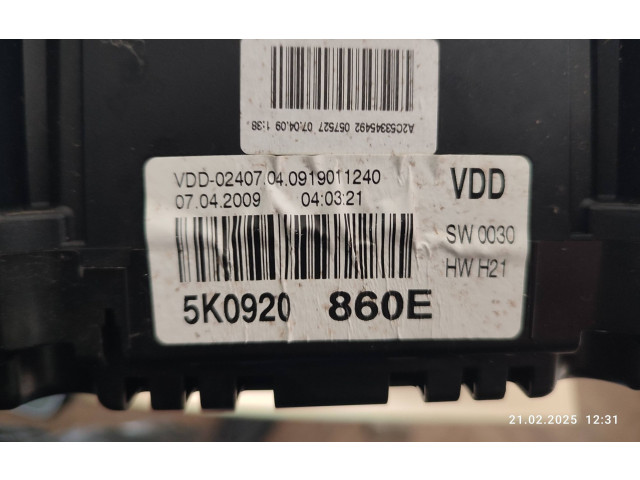 Geschwindigkeitsmesser Cockpit 5K0920860E, VDD02407 Volkswagen Golf VI