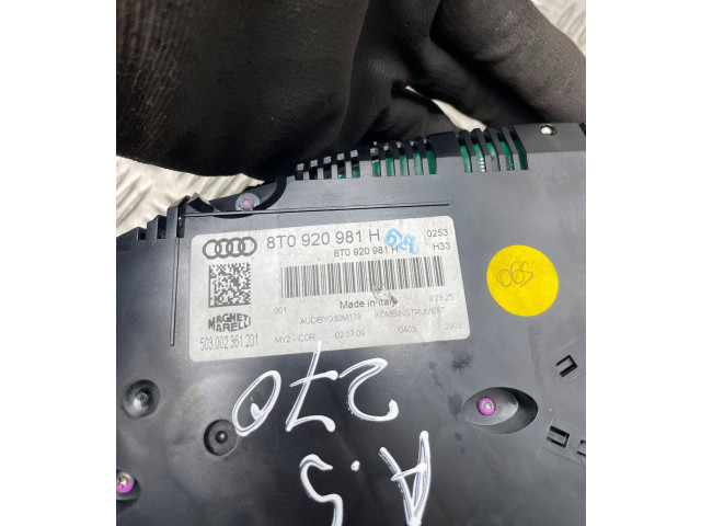 Přístrojová deska Audi A5 8T 8F 2009 8T0920981H, 503002361201