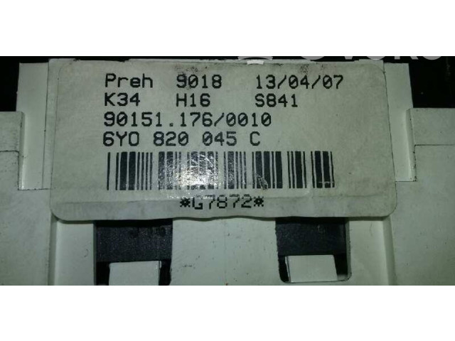 Блок управления климат-контролем 6Y820045C, 501511760010 Skoda Fabia Mk1 (6Y)