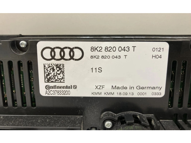 Блок управления климат-контролем 8K2820043T, 8K2820043T Audi A5 8T 8F