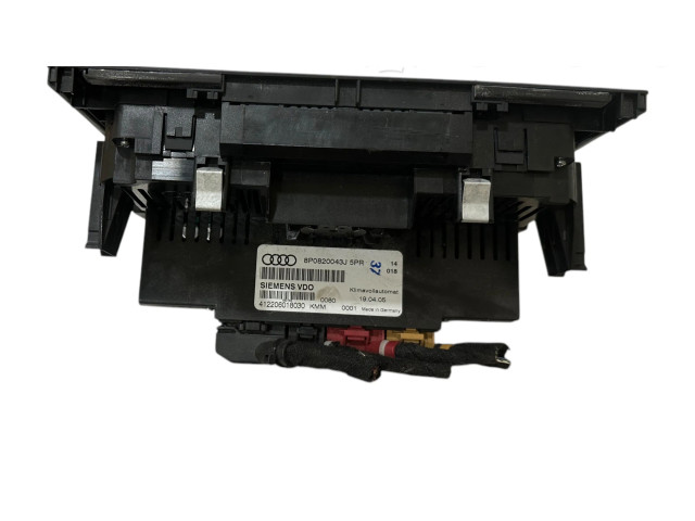 Блок управления климат-контролем 8P0820043J, 412206018030 Audi A3 S3 8P