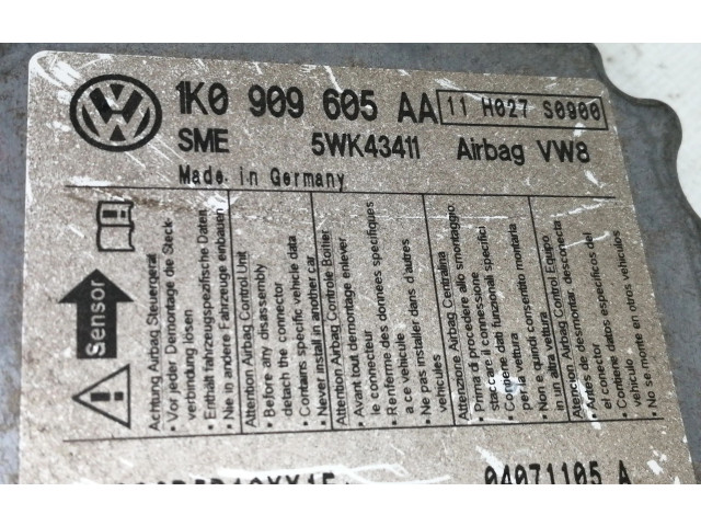 Блок подушек безопасности 1K0909605AA, 5WK43411 Skoda Octavia Mk2 (1Z)