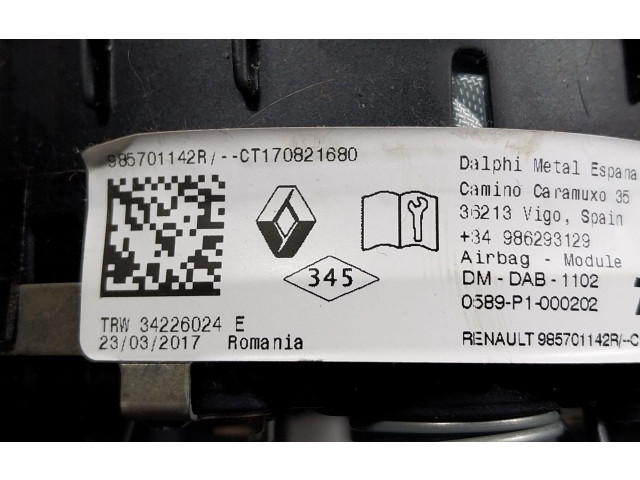 Подушка безопасности водителя 985701142R, 985701142R Dacia Dokker