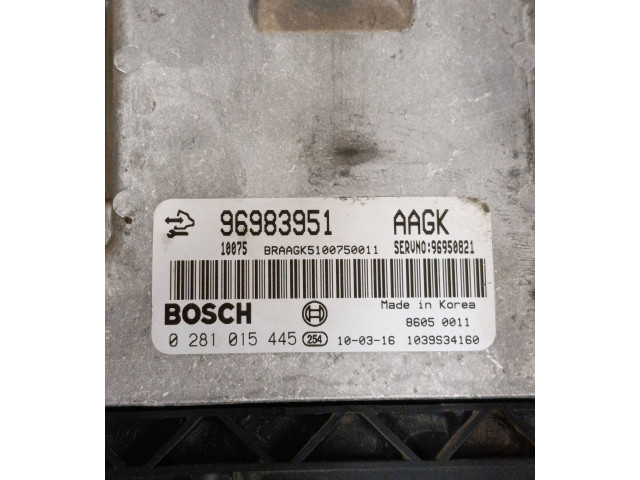 Блок управления двигателя 96983951, 0281015445 Chevrolet Cruze