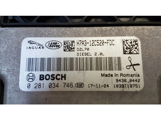 Блок управления двигателя H7A312C520FDC, 0281034746 Jaguar XE