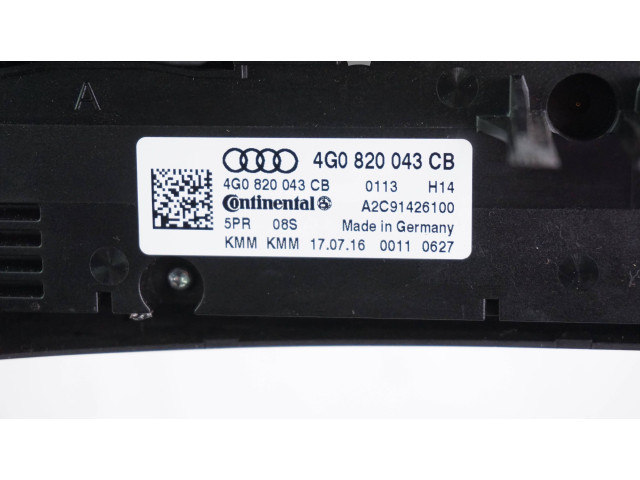 Блок управления климат-контролем 4G0820043CB Audi A6 S6 C7 4G