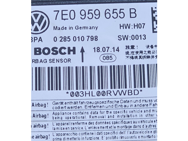 Блок подушек безопасности 7E0959655B, 0285010798   Volkswagen Transporter - Caravelle T5