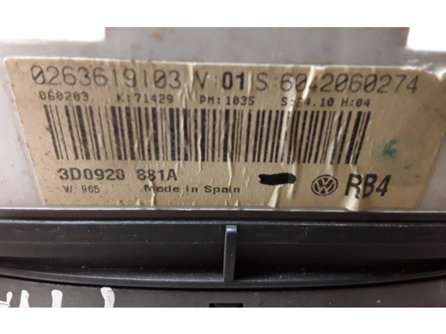 Панель приборов 0263619103, 3D0920   Volkswagen Phaeton       