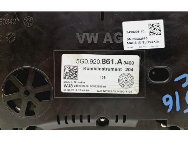 Панель приборов 5G0920861A Volkswagen Golf VII