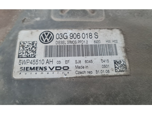 Блок управления двигателя 03G906018S, 5WP45510   Volkswagen PASSAT B6