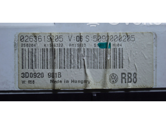 Панель приборов 3D0920981B Volkswagen Phaeton