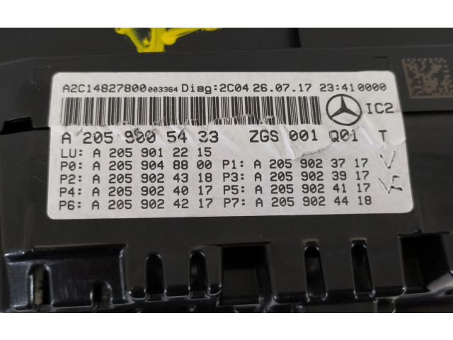 Панель приборов A2059005433, A2C14827800   Mercedes-Benz GLC C253       
