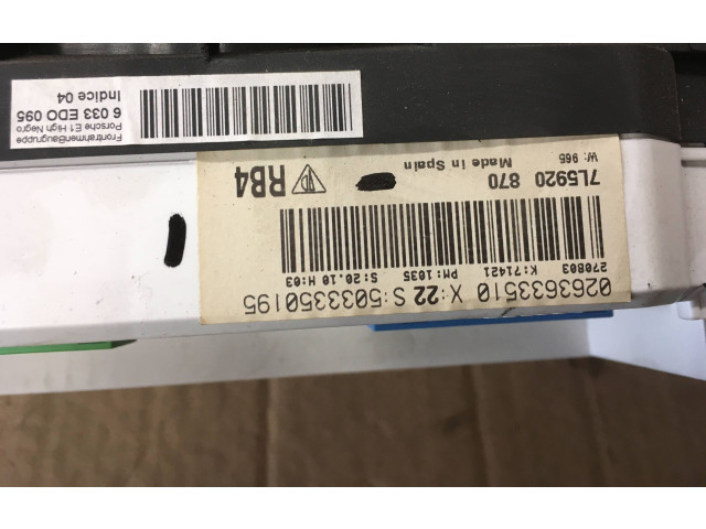 Přístrojová deska Porsche Cayenne (9PA) 2004 7L5920870, 0263633510