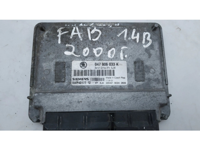 Блок управления двигателя 047906033K, 5WP4017712   Skoda Fabia Mk1 (6Y)