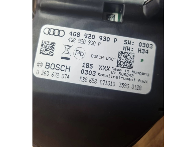 Панель приборов 4G8920930P, 0263672074 Audi A7 S7 4G