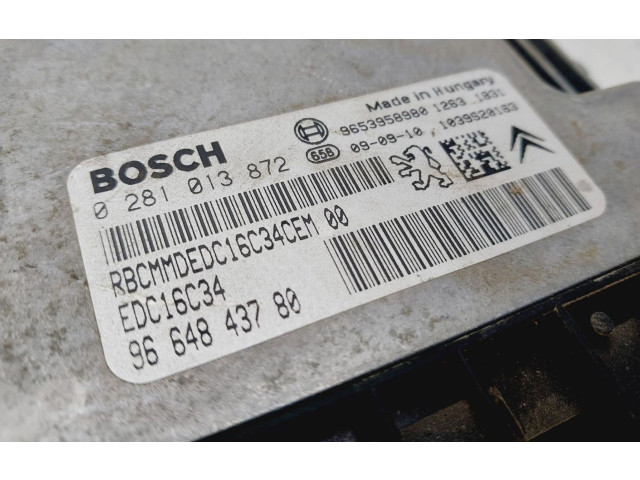 Блок управления двигателем ECU 9664843780 Citroen Berlingo