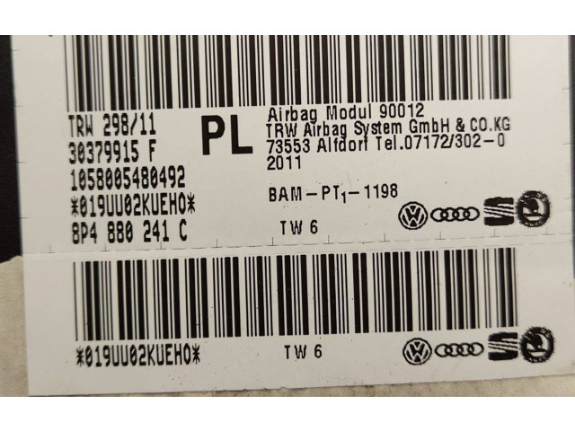 Подушка безопасности в сиденье 8P4880241C, 30379915F Audi A3 S3 A3 Sportback 8P