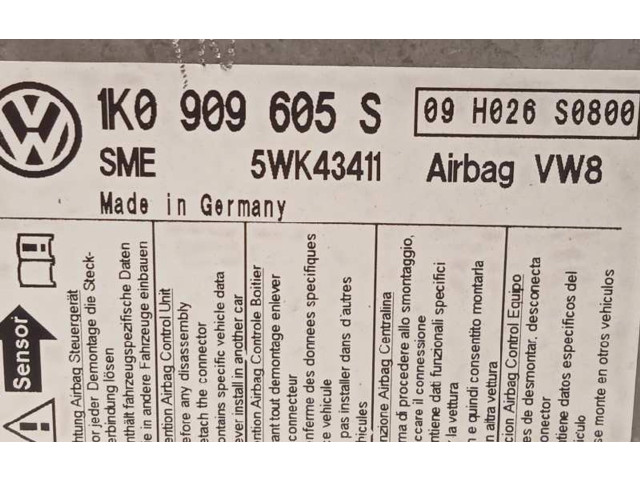 Блок подушек безопасности 1K0909605S, 1K0909605S0Q2   Skoda Octavia Mk2 (1Z)