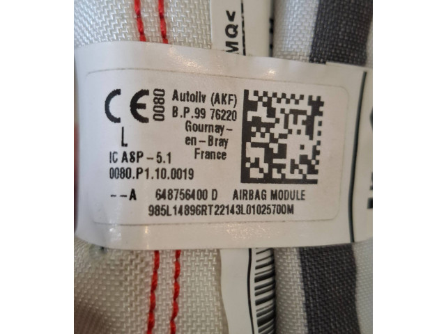 Боковая подушка безопасности 985L14896R Dacia Sandero III