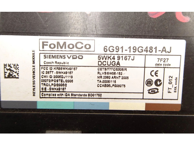 Блок управления 6G9119G481AJ, 5WK49167J Volvo V70