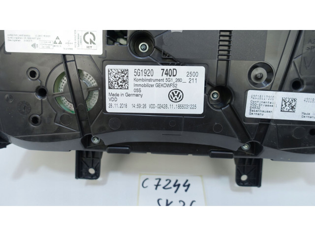 Панель приборов 5G1920740D, 5G1920740D   Volkswagen Golf VII       