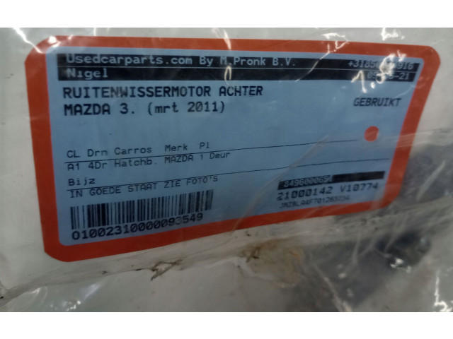Моторчик заднего дворника 8496000651, 8496000651 Mazda 3 I
