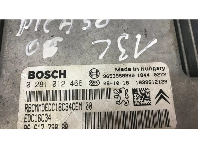 Блок управления двигателя 0281012466, 9653958980 Citroen Xsara Picasso