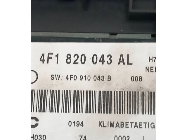 Блок управления климат-контролем 4F1820043AL, 4F0910043B Audi A6 S6 C6 4F