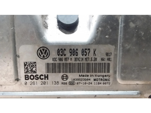 Блок управления двигателя 03C906057K, 0261201138 Skoda Fabia Mk2 (5J)